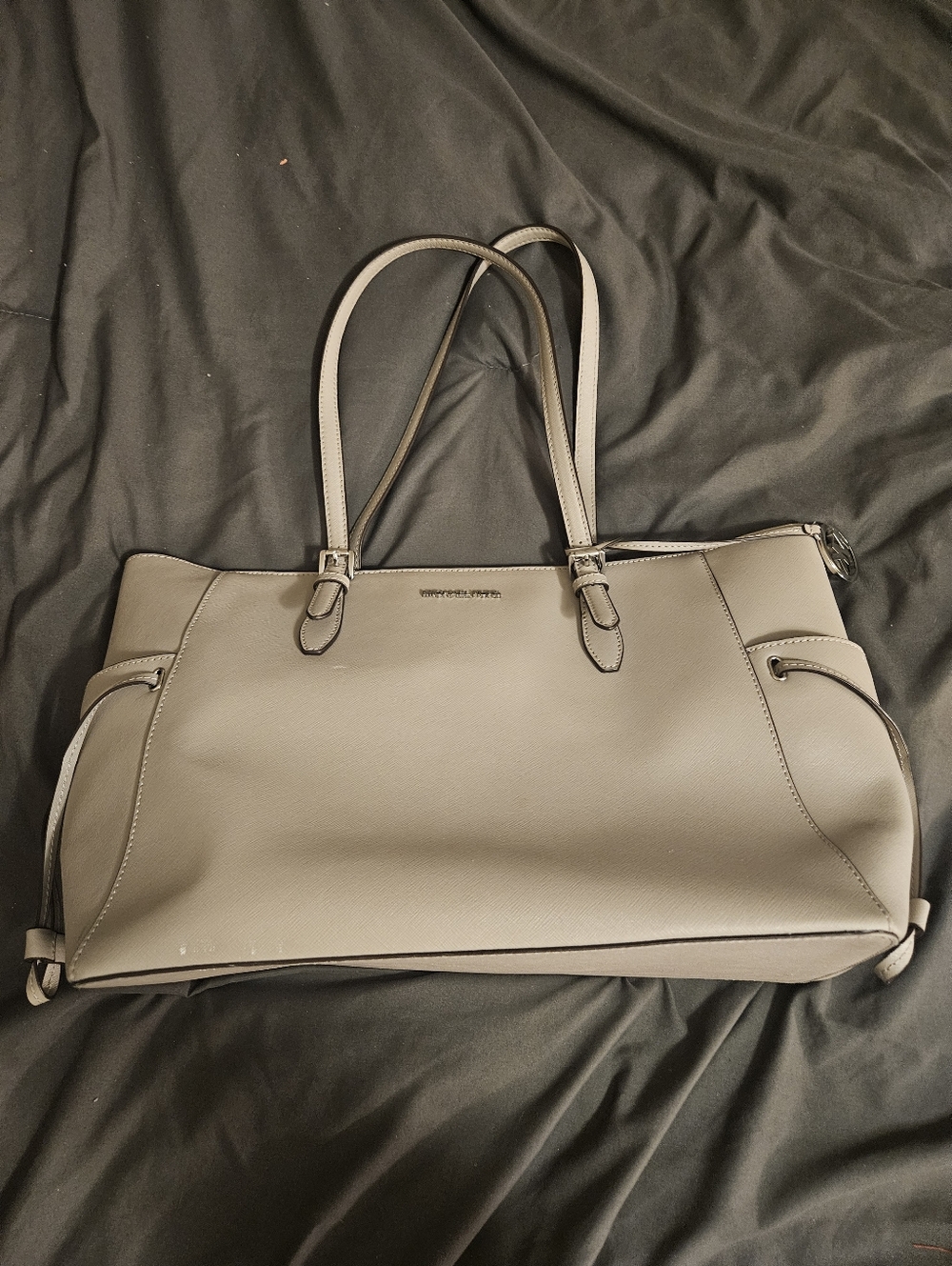 Michael Kors Gray Leather Double-Handle Tote